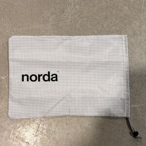 NOR White Grid Drawstring Pouch